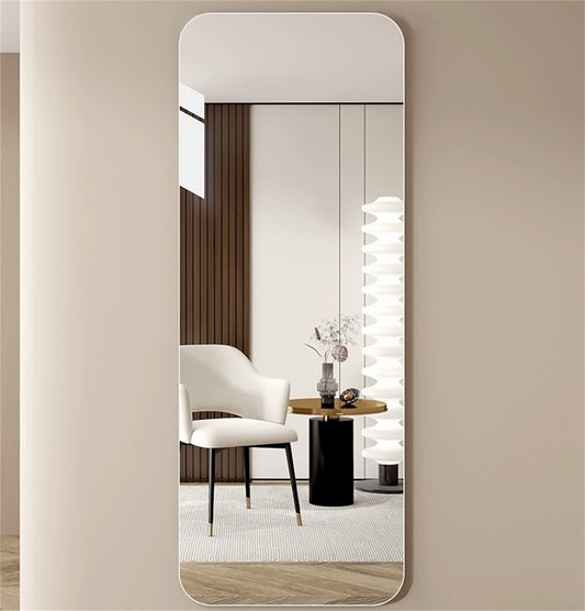 65 X 24  Inch Full Body Round Corner Mirror For Living Room Bedroom Cloakroom Wall Hanging With Hanging Hole High Quality 5mm Silver Mirror Explosion-proof Glass