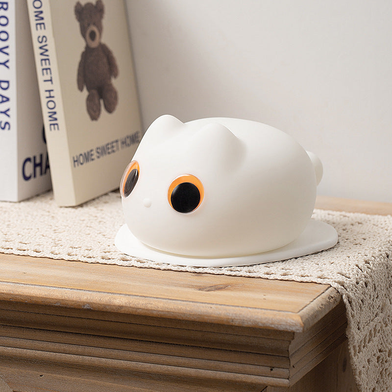 Cat Silicone USB Charging Desk Bedside Sleep Small Night Lamp