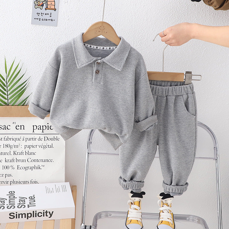 Kids Korean-style Loose-Fit Long-Sleeve Sports Hoodie Set