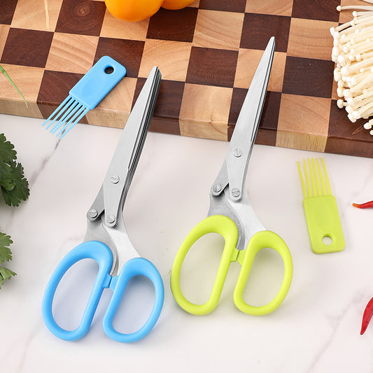 Kitchen Multi-functional Stainless Steel Chopped Green Onion Scissors