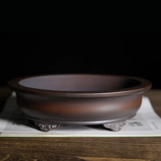 Retro Cloud-foot Round Basin Bonsai Trough Tea Table Bonsai Pot