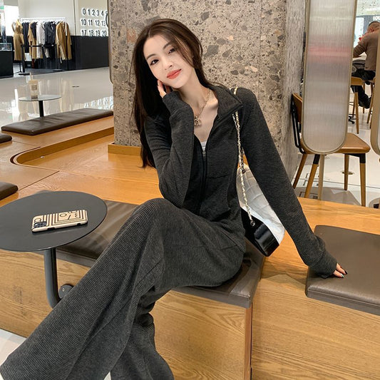 Women's Korean-style Loose Casual Top And Pants Set