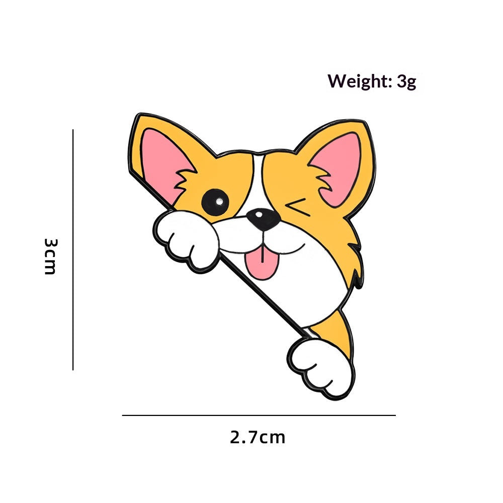 Cute Corgi And Border Collie Pet Dog Brooch