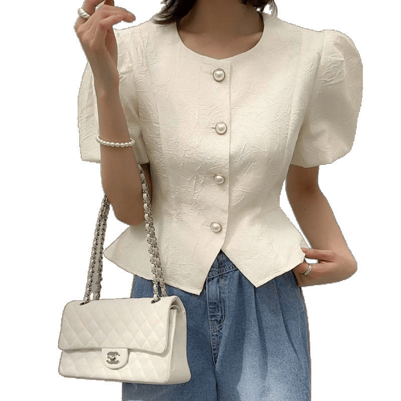 Elegant And Sophisticated Korean-style Short-sleeve Jacket