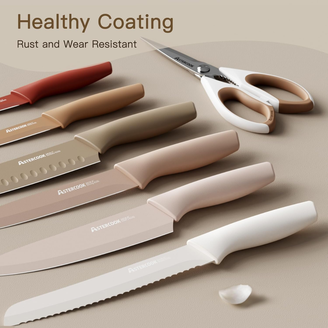 13 Pieces Kitchen Knives Set With Healthy Anti Rust Coating Dishwasher Safe  Stainless Steel Chef Knife Sets With 6 Blade Guards