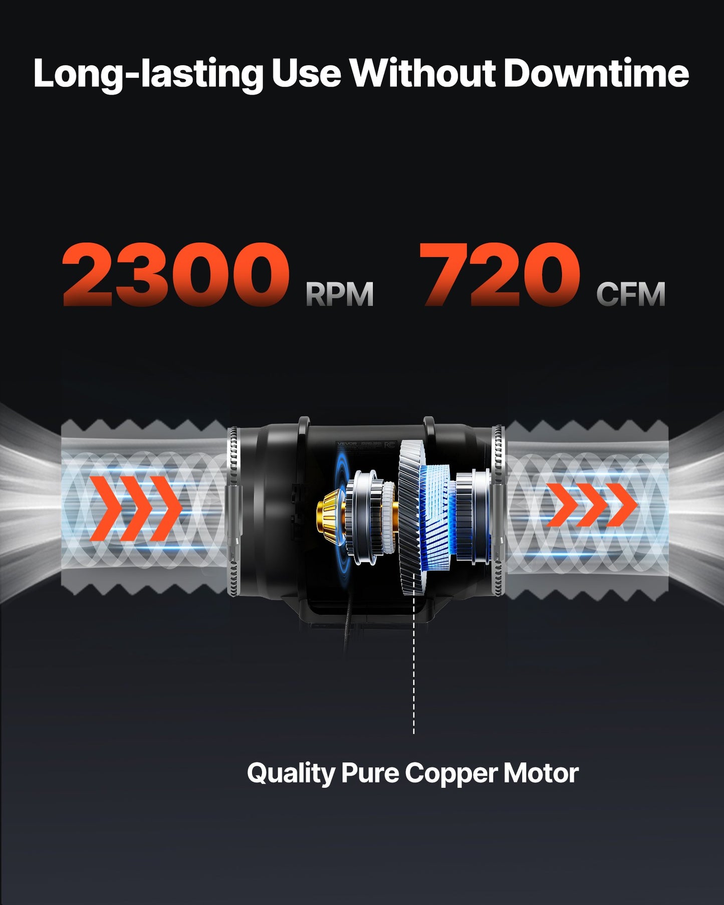 8" Inline Duct Fan, 720 CFM Ventilation Exhaust Fan Quiet AC Motor For Heating Cooling Booster, Grow Tents, Hydroponics