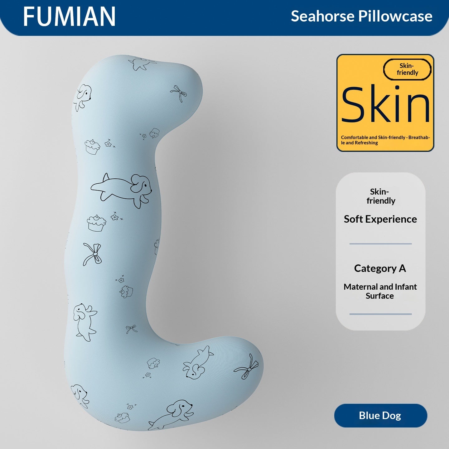 Removable And Washable Long Body Pillow For Side Sleepers