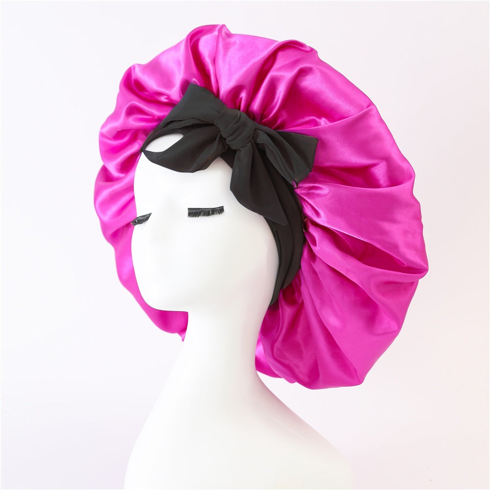 Artificial Silk Beauty Hair Care Wide-brimmed Hat Headscarf Nightcap