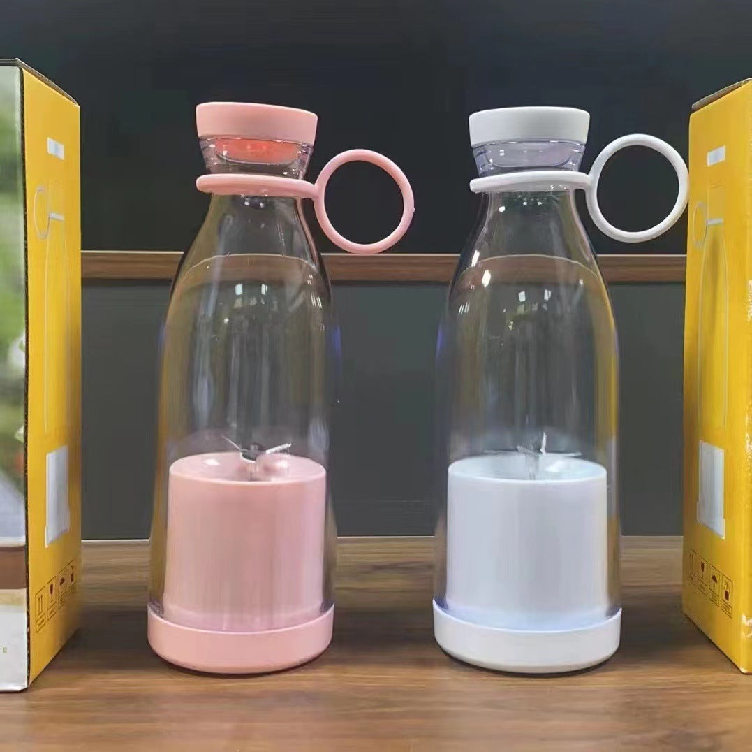 USB Wireless Charging Wine Bottle Juicer Cup, Portable With 6-Blade And 4-Blade Heads