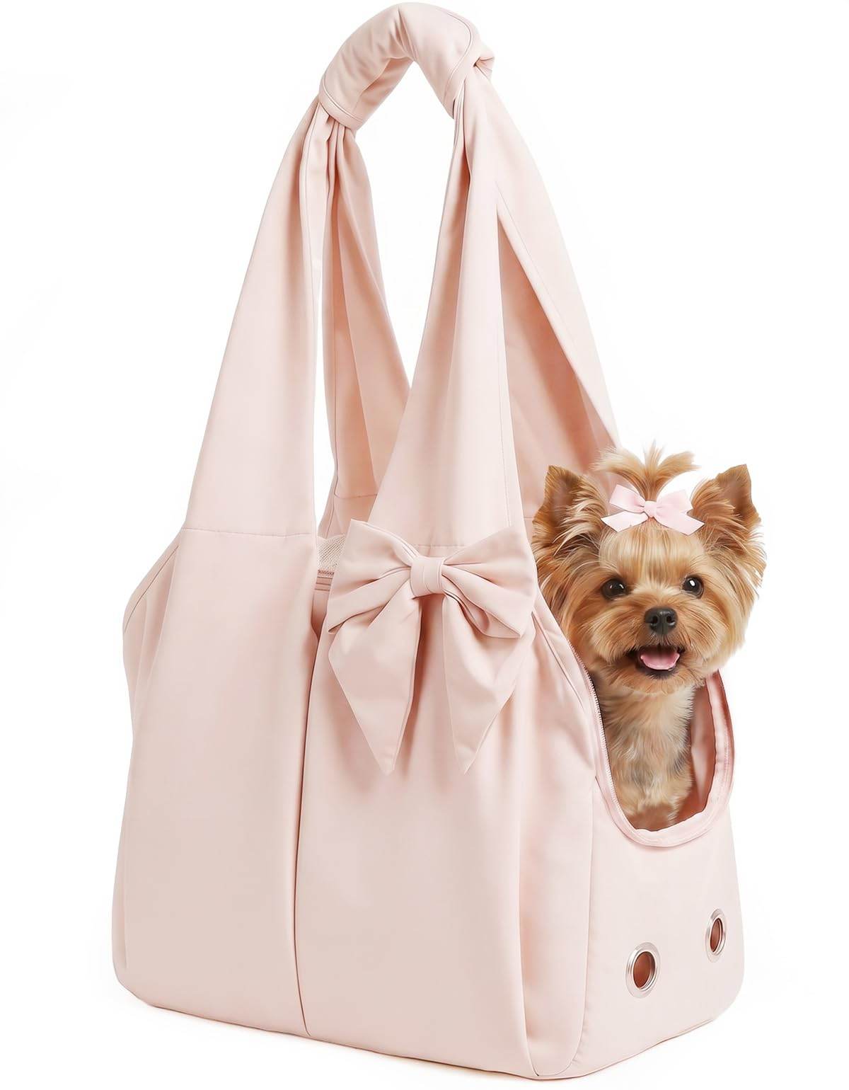 Fashion Dog Purse Carrier For Small Dogs And Cats, Soft-Sided Puppy Tote Bag Under 15 Lbs, Lightweight Pet Carrier With 4 Pockets, Smart Zipper Lock, Pet Travel Bag For Travel Outdoor