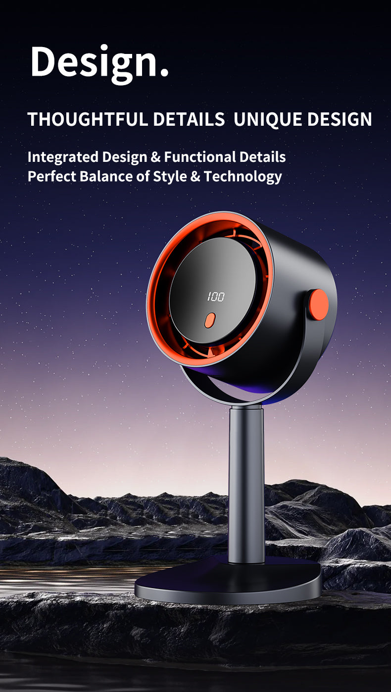 Forest Style Desktop Fan, USB Rechargeable Quiet Portable Fan With Activated Carbon Air Purification, 3-in-1 Stand Clip Hook Design, Energy Saving Circulating Fan For Home, Office, Bedroom  Travel