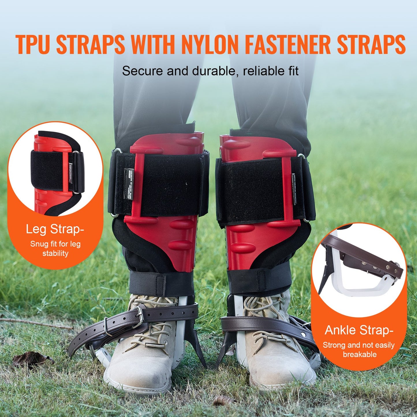 Tree Climbing Spikes Climbing Spurs Gear Aluminum Arborist Equipment Red