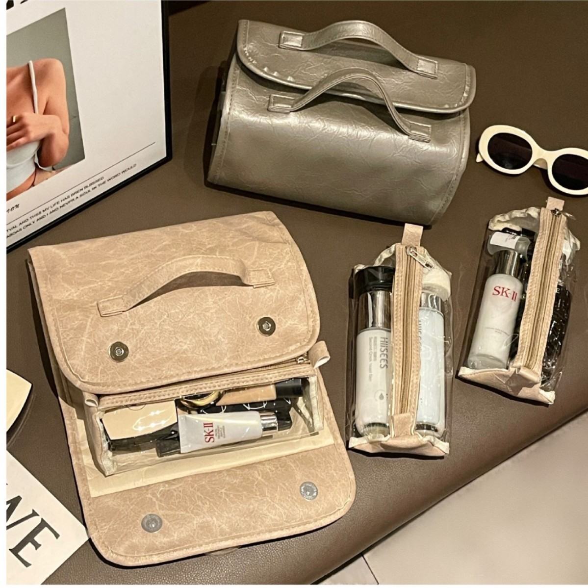 Portable High-Capacity 4-in-1 Makeup Bag For On-the-Go