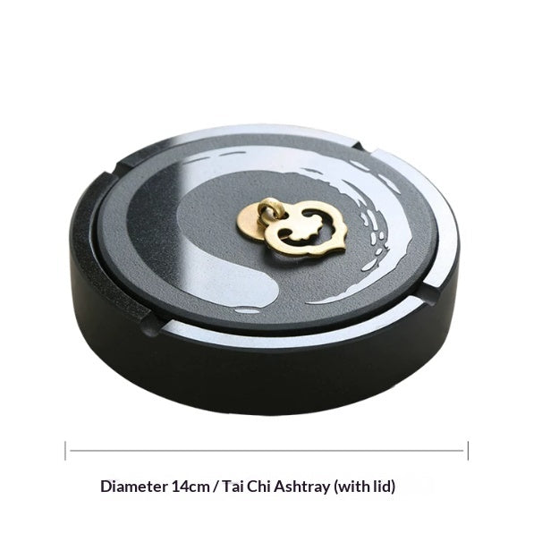 Tai Chi Ashtray With Lid For Home Use