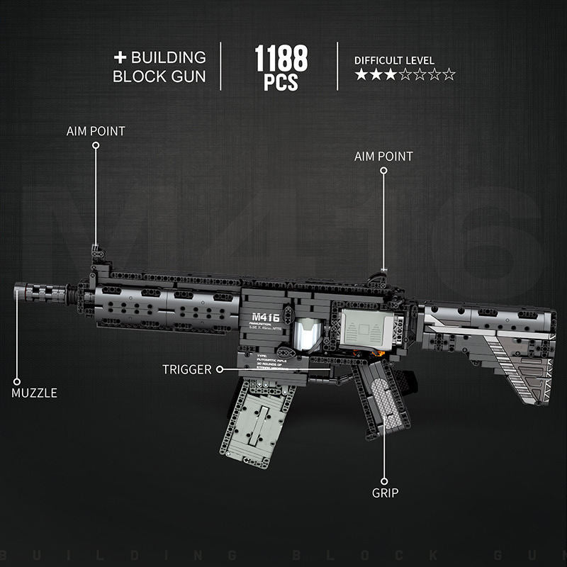 Boy Assembly Launching Building Blocks Model Guns Toys