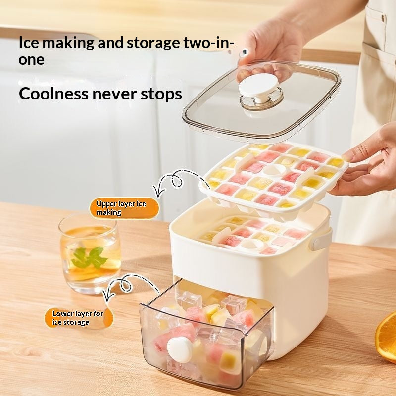 48 Grid Ice Cube Mold Reusable Refrigerator Ice Maker One-touch Easy Release Homemade Ice Cube Tray Mold Home Ice Making Tool