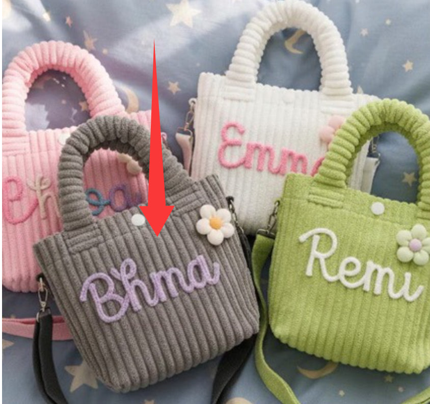 Personalized Hand-embroidered Name Cross-body Bag