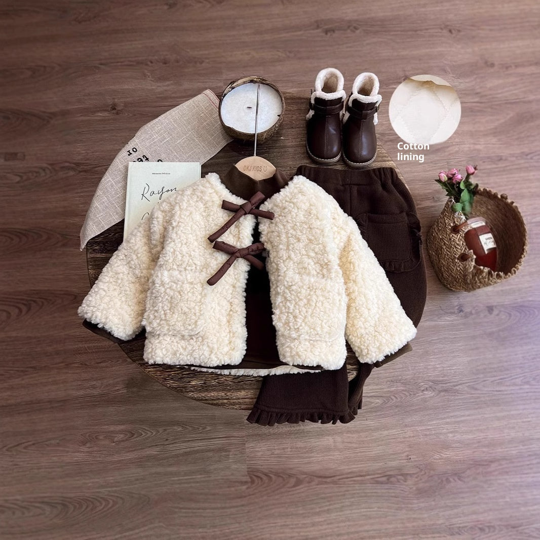 Girls' Coat Autumn And Winter New Korean Style Furry