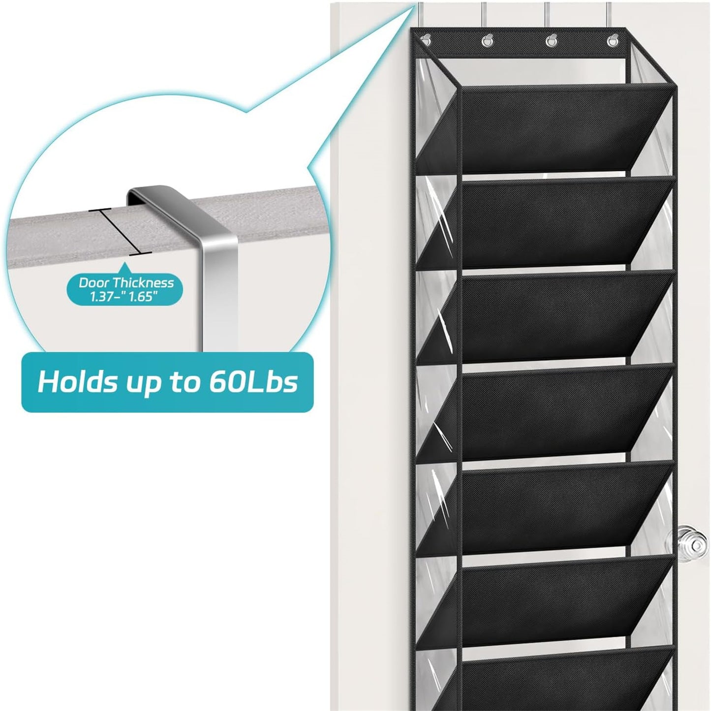 Shoe Organizer, 10-Compartment Door Shoe Organizer, Space-Saving Hanging Shoe Holder For The Front Door—Storage Accessories Set