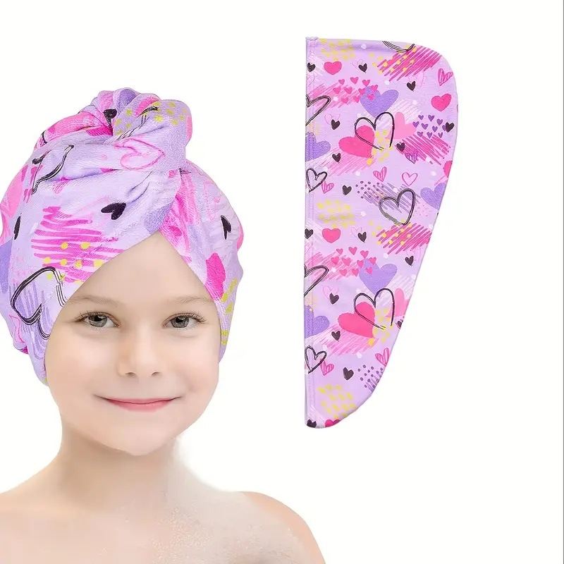 Water-absorbing Children Rainbow Printing Dry Hair Cap