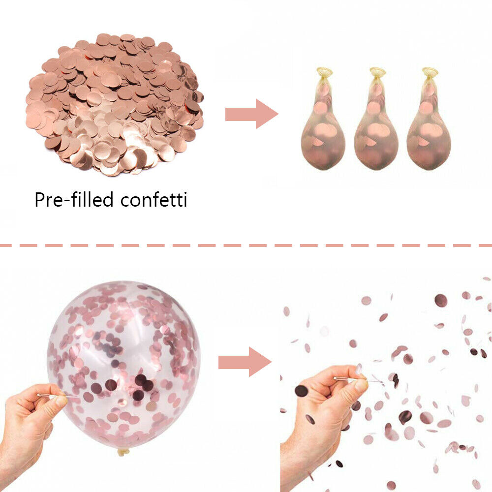 20PCS Rose Gold Confetti Balloons Metallic Balloon Birthday Marriage Party Home