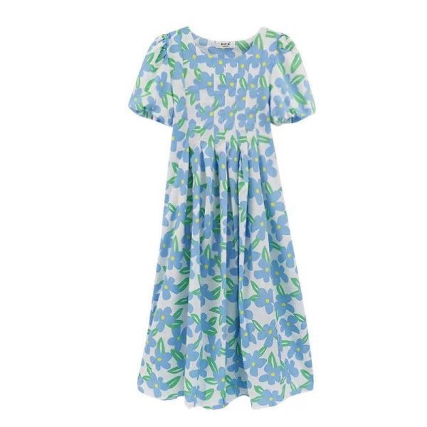 Korean-style Loose Fashionable Moms French Maternity Printed Doll Dress