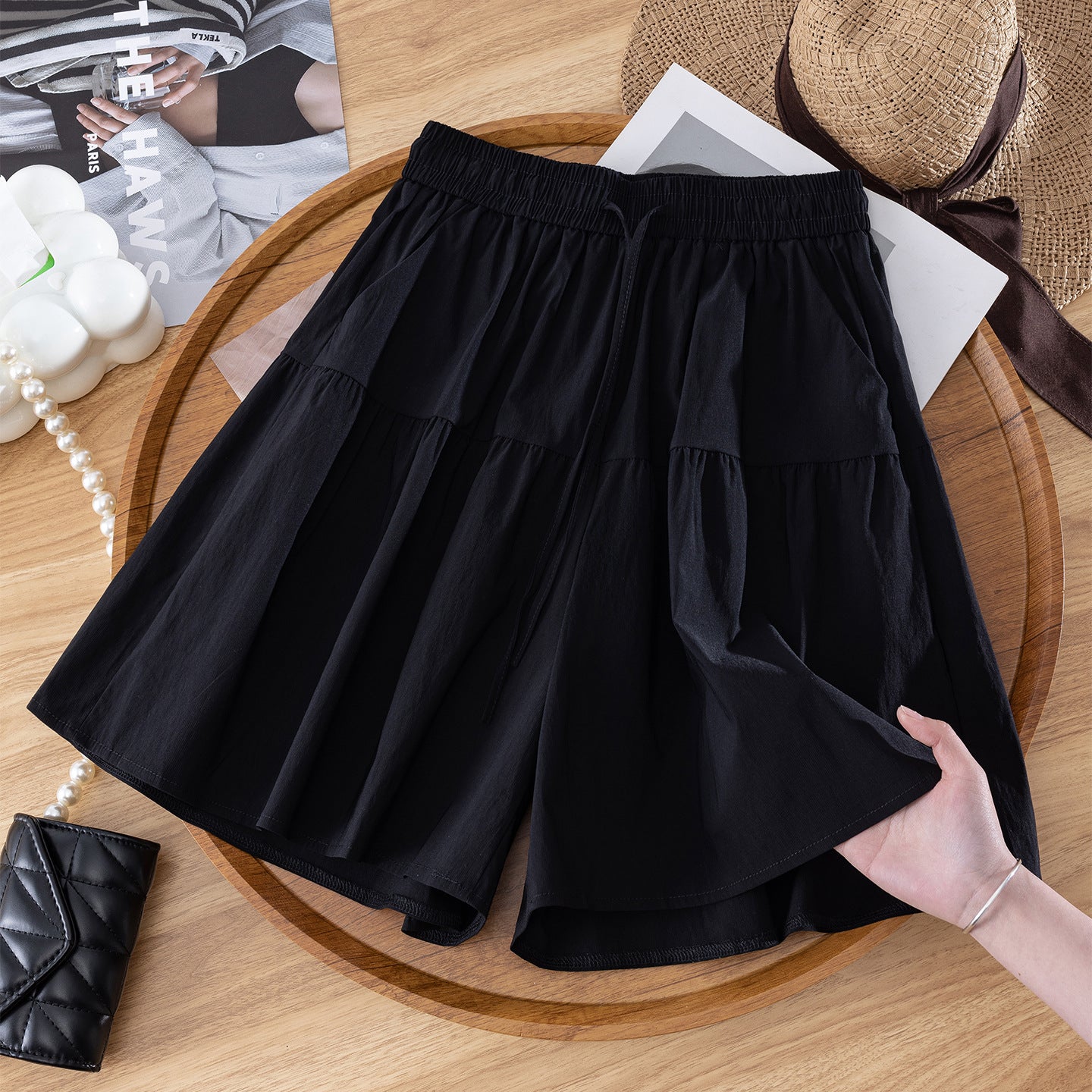 New Summer Lightweight Capri Pants High-waisted Culottes
