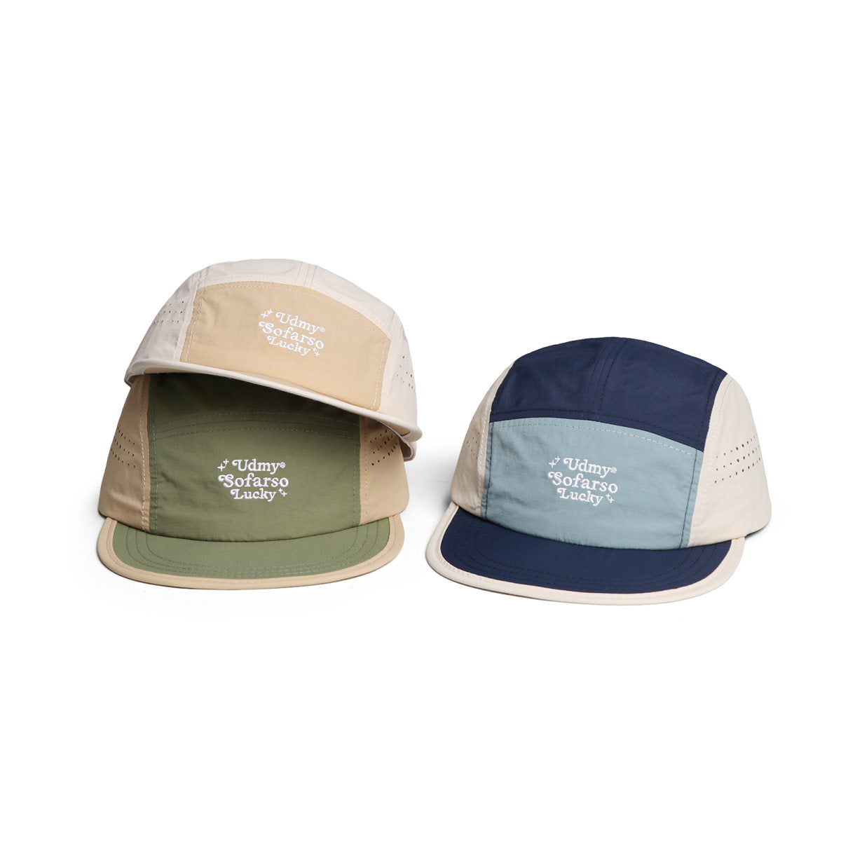 Lightweight, Quick-drying, Color-matched, Five-panel Mesh, Flat Brim Hat For Outdoor Hiking And Cycling, With A Soft Top
