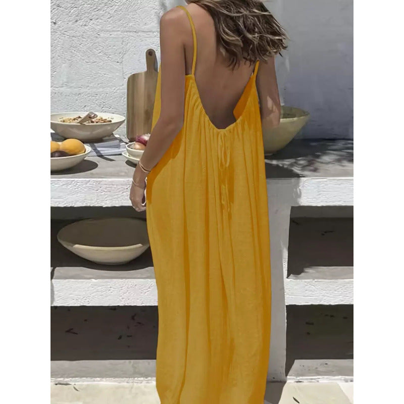 2026 Cross-Border New Model Womens Strapless Coat With Back Exposure Loose Fit, Home Wear Dress