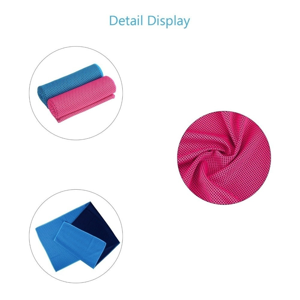 Set Of 2 Cooling Towels - Sky Blue + Magenta, Sporty Microfiber Cooling Towel For Fitness And Yoga, Refreshing Active Towel For Workouts And Outdoor Party Accessories Set