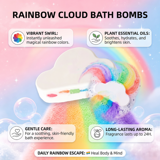 Rainbow Cloud Bath Fizzing Bath Salt, Essential Oil Bath Bomb, Cloud Bubble Bath Ball And Bath Salt Ball