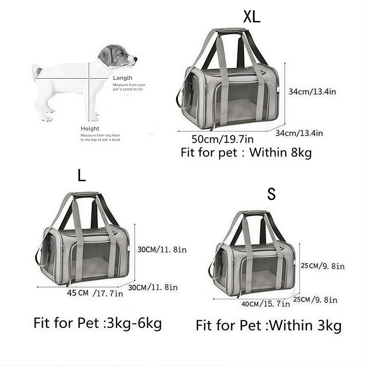Cat Carriers Dog Carrier Pet Carrier For Small  Medium Cats Dogs Puppies, TSA Airline Approved Small Dog Carrier Soft Sided, Collapsible Waterproof Travel Puppy Carrier