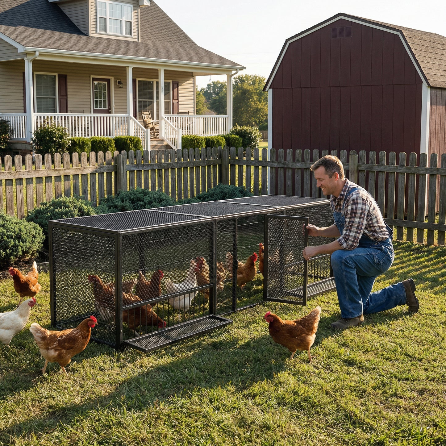 83 Thickened Chicken Coop Durable Pigeon Cage Outdoor Use Comfortable Poultry Cage For Home Breeding Easy-to-Install Design With Strong Load-Bearing Chicken Duck Goose Breeding