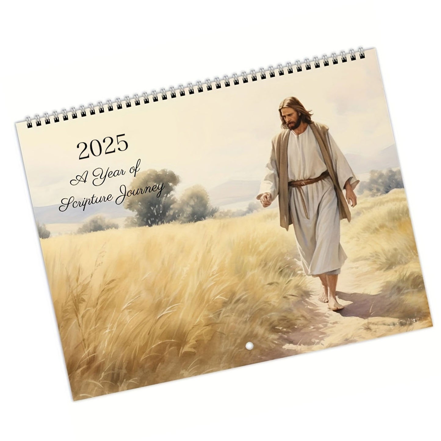 2PCS 2025 Wall Calendar Coated Paper Wire Binding Hanging Calendar For Home And Office