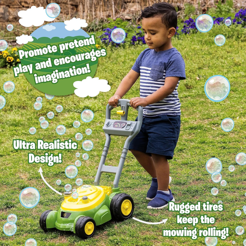Bubble Lawn Mower For Toddlers, Bubble Blowing Machines, Indoor And Outdoor Gardening Toy, Birthday, Party Favor For Preschool Girls And Boys, No Batteries Required