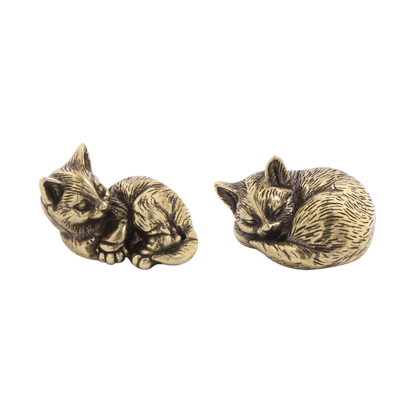 Solid Copper Sculpture Of A Cute Cat Tea Pet Ornament