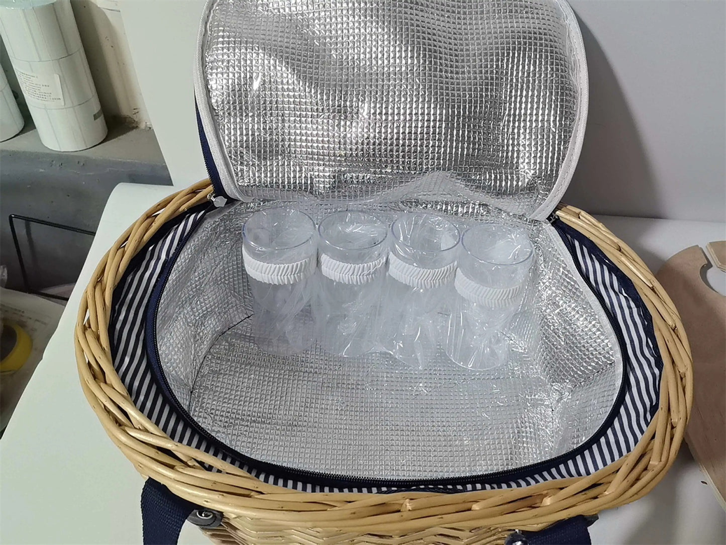 Outdoor Cutlery Picnic Basket American Style