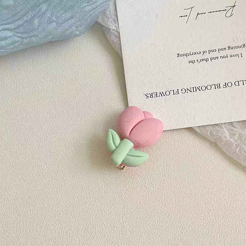 Cute Frosted Tulip Hair Clip