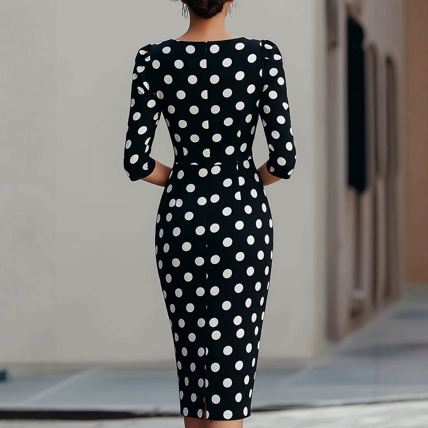 Elegant Polka-dot Fashion Dress For Women