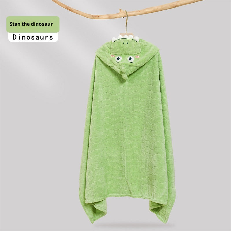Children's Coral Fleece Bath Towel Cape For Babies
