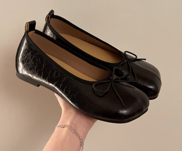 Women Bow Decor Round Toe Ballet Flats, Comfort Slip-on Loafers, Casual Shallow Mouth Shoes