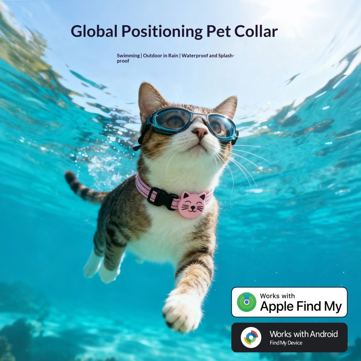 Smart GPT Pet Tracker Finder Collar Anti-Lost Cat Locator Adjustable Safety Buckle Reflective Collar for IOS & Android