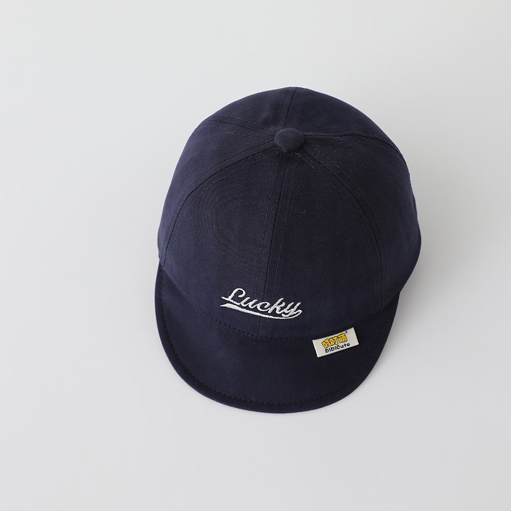 Children's Solid-color Artistic Font English Embroidery Adjustable Simple And Fashionable Soft-brim Baseball Cap For Outdoor Travel And Daily Use