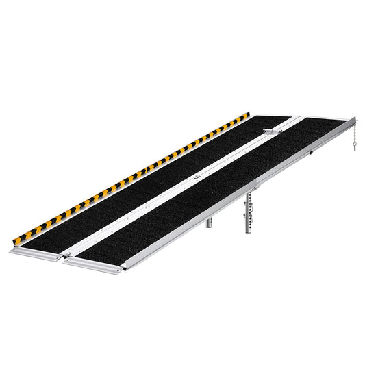 Portable Wheelchair Ramp, 7FT, Non-Slip Aluminum Folding Handicap Ramp For Wheelchair, 800 Lbs Capacity, Door Threshold Ramps For Home Steps, Stairs, Entry, Threshold, Doorways, Scooter, Curbs