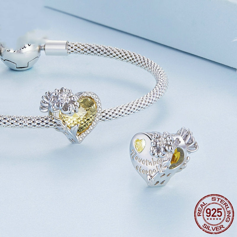 December Birthstone Bracelet Bead Heart Bead Accessories
