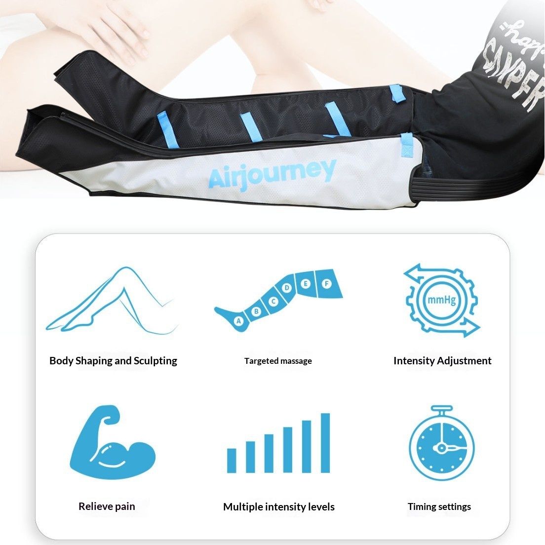 Leg Circulation Kneading 6-Channel Air Pressure Massage Device