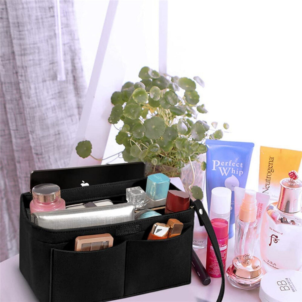 Women Ace Organizer Handbag Felt Travel Bag Insert Liner Makeup Organiser Pouch