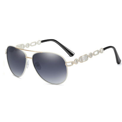 New Polarized Two-tone Plated Fashionable Hollow Out UV Protective Sunglasses