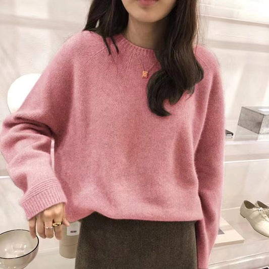 Korean-style Casual Solid-color Figure-flattering Sweater