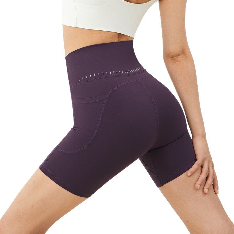 High-waisted Butt-lifting Workout Shorts For Outdoor Training